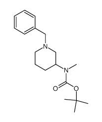 1-benzyl-3-[(t-butyloxycarbonyl)methylamino]-piperidine结构式