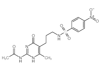 N-[4-methyl-5-[3-[(4-nitrophenyl)sulfonylamino]propyl]-6-oxo-3H-pyrimidin-2-yl]acetamide Structure