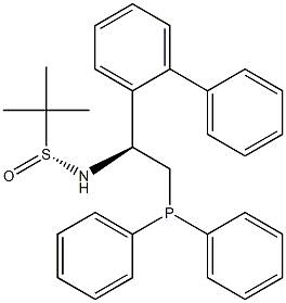 [S(R)]-N-[(1S)-1-[1,1''-Biphenyl]-2-yl-2-(diphenylphosphino)ethyl]-2-methyl-2-propanesulfinamide Structure