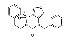 4-benzyl-1,1-dioxo-2-(2-phenylethyl)thieno[3,4-e][1,2,4]thiadiazin-3-one结构式