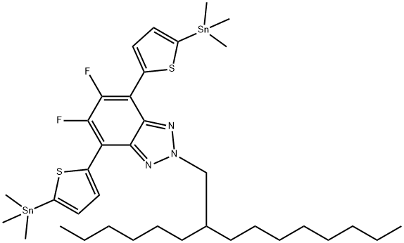 5,6-二氟-2-(2-己基癸基)-4,7-双(5-(三甲基锡基)噻吩基)-2H-苯并[d][1,2,3]三唑图片