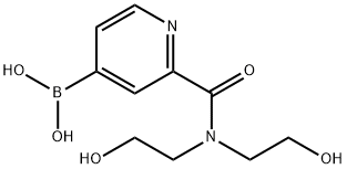 2-Bis(2-hydroxyethyl)carbamoylpyridine-4-boronic acid结构式