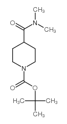 4-(二甲基氨基甲酰基)哌啶-1-甲酸叔丁酯结构式