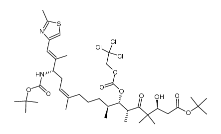 tert-butyl (3S,6R,7S,8S,12Z,15S,16E)-15-((tert-butoxycarbonyl)amino)-3-hydroxy-4,4,6,8,12,16-hexamethyl-17-(2-methylthiazol-4-yl)-5-oxo-7-(((2,2,2-trichloroethoxy)carbonyl)oxy)heptadeca-12,16-dienoate Structure