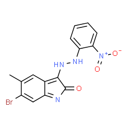 6-bromo-5-methyl-3-[(2-nitrophenyl)hydrazono]-1,3-dihydro-2H-indol-2-one结构式