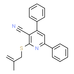 2-[(2-Methyl-2-propen-1-yl)sulfanyl]-4,6-diphenylnicotinonitrile structure