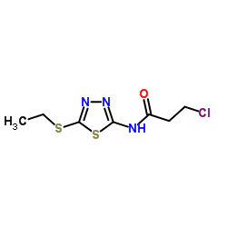 3-Chloro-N-[5-(ethylsulfanyl)-1,3,4-thiadiazol-2-yl]propanamide结构式
