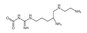 2-[(4S)-4-amino-5-(2-aminoethylamino)pentyl]-1-nitroguanidine结构式