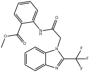 methyl 2-((2-[2-(trifluoromethyl)-1h-1,3-benzimidazol-1-yl]acetyl)amino)benzenecarboxylate structure