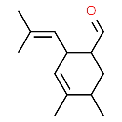 (1α,2β,5α)-4,5-dimethyl-2-(2-methylpropen-2-yl)cyclohex-3-ene-1-carbaldehyde structure