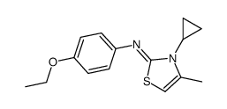 3-cyclopropyl-N-(4-ethoxyphenyl)-4-methyl-1,3-thiazol-2-imine结构式