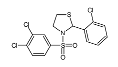 2-(2-Chlorophenyl)-3-[(3,4-dichlorophenyl)sulfonyl]-1,3-thiazolid ine Structure