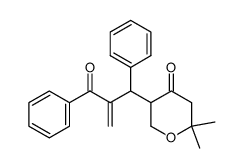 2,2-dimethyl-5-(2-methylene-3-oxo-1,3-diphenyl-propyl)-tetrahydro-pyran-4-one Structure