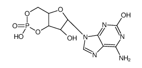 9-[(4aR,6R,7R,7aS)-2,7-dihydroxy-2-oxo-4a,6,7,7a-tetrahydro-4H-furo[3,2-d][1,3,2]dioxaphosphinin-6-yl]-6-amino-1H-purin-2-one Structure