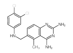 6-[[(3,4-dichlorophenyl)amino]methyl]-5-methyl-quinazoline-2,4-diamine结构式