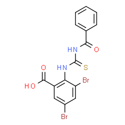 2-[[(BENZOYLAMINO)THIOXOMETHYL]AMINO]-3,5-DIBROMO-BENZOIC ACID structure