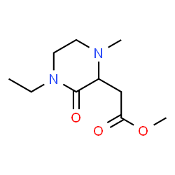 2-Piperazineaceticacid,4-ethyl-1-methyl-3-oxo-,methylester(9CI) Structure