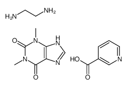 1,3-dimethyl-7H-purine-2,6-dione,ethane-1,2-diamine,pyridine-3-carboxylic acid Structure