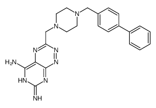 3-{[4-(4-Biphenylylmethyl)-1-piperazinyl]methyl}pyrimido[5,4-e][1 ,2,4]triazine-5,7-diamine Structure