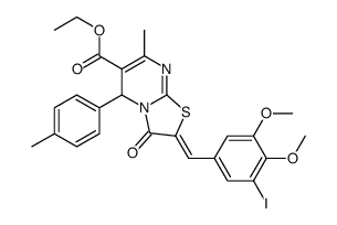 ethyl (2Z)-2-[(3-iodo-4,5-dimethoxyphenyl)methylidene]-7-methyl-5-(4-methylphenyl)-3-oxo-5H-[1,3]thiazolo[3,2-a]pyrimidine-6-carboxylate结构式