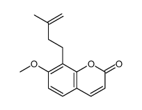 7-methoxy-8-(3-methylbut-3-enyl)chromen-2-one结构式