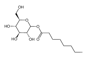 1-O-capryloyl-D-glucopyranose Structure