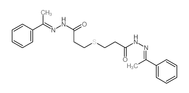 N-(1-phenylethylideneamino)-3-[2-[(1-phenylethylideneamino)carbamoyl]ethylsulfanyl]propanamide Structure