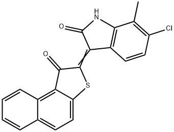 6-Chloro-7-methyl-3-(1-oxonaphtho[2,1-b]thiophen-2(1H)-ylidene)-1H-indol-2(3H)-one structure