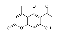 6-acetyl-5,7-dihydroxy-4-methylchromen-2-one Structure