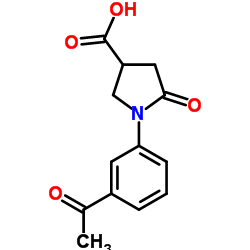 1-(3-Acetylphenyl)-5-oxo-3-pyrrolidinecarboxylic acid结构式