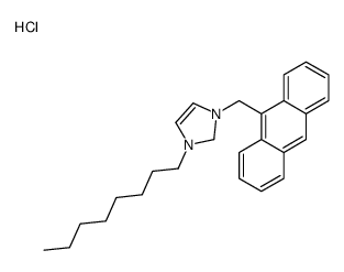 1-(anthracen-9-ylmethyl)-3-octyl-1,2-dihydroimidazol-1-ium,chloride Structure
