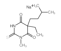 5-ethyl-1-methyl-5-(3-methylbutyl)-2-sulfanylidene-1,3-diazinane-4,6-dione结构式