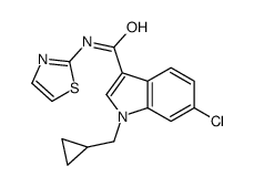 6-chloro-1-(cyclopropylmethyl)-N-(1,3-thiazol-2-yl)indole-3-carboxamide结构式
