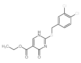 5-Pyrimidinecarboxylicacid, 2-[[(3,4-dichlorophenyl)methyl]thio]-1,6-dihydro-6-oxo-, ethyl ester structure