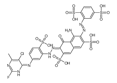 4-Amino-6-[5-(5-chloro-2-fluoro-6-methylpyrimidin-4-ylamino)-2-sulfophenylazo]-5-hydroxy-3-(2,5-disulfophenylazo)-2,7-naphthalenedisulfonic acid结构式
