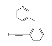 (iodoethynyl)benzene compound with 3-methylpyridine (1:1) Structure