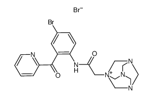 2-(2'-hexaminiumacetyl)amino-5'-bromobenzoylpyridine bromide Structure