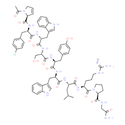 LHRH, Ac-dehydro-Pro(1)-4-Cl-Phe(2)-Trp(3,6)- Structure