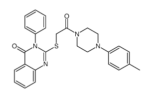2-[2-[4-(4-methylphenyl)piperazin-1-yl]-2-oxoethyl]sulfanyl-3-phenylquinazolin-4-one结构式