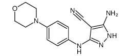 5-amino-3-(4-morpholin-4-ylanilino)-1H-pyrazole-4-carbonitrile Structure
