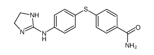 4-[4-(4,5-dihydro-1H-imidazol-2-ylamino)phenyl]sulfanylbenzamide结构式