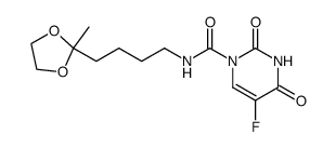 1-(5,5-ethylenedioxyhexylcarbamoyl)-5-fluorouracil结构式