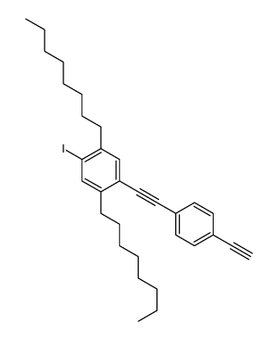 1-[2-(4-ethynylphenyl)ethynyl]-4-iodo-2,5-dioctylbenzene结构式