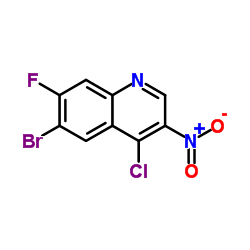 6-溴-4-氯-7-氟-3-硝基喹啉结构式