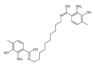 2-amino-N-[10-[(2-amino-3-hydroxy-4-methylbenzoyl)amino]decyl]-3-hydroxy-4-methylbenzamide Structure