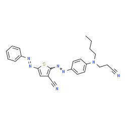 2-[4-[N-Butyl-N-(2-cyanoethyl)amino]phenylazo]-5-(phenylazo)-3-thiophenecarbonitrile结构式