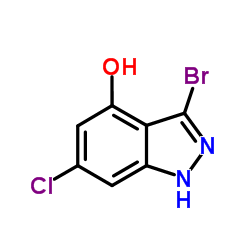 3-BROMO-6-CHLORO-4-HYDROXYINDAZOLE结构式