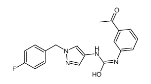 1-(3-Acetylphenyl)-3-[1-(4-fluorobenzyl)-1H-pyrazol-4-yl]ure Structure