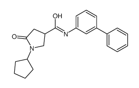 1-cyclopentyl-5-oxo-N-(3-phenylphenyl)pyrrolidine-3-carboxamide结构式