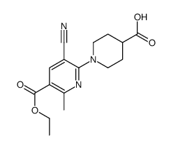 1-(3-cyano-5-ethoxycarbonyl-6-methylpyridin-2-yl)piperidine-4-carboxylic acid Structure